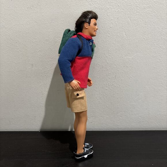 Vintage Brunette Rooted Hair Ken Doll - Mattel 1968 Clothes Backpack Blue Eyes - Picture 3 of 10
